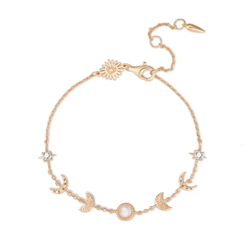MOON PHASES｜Moonstone Gold Bracelet