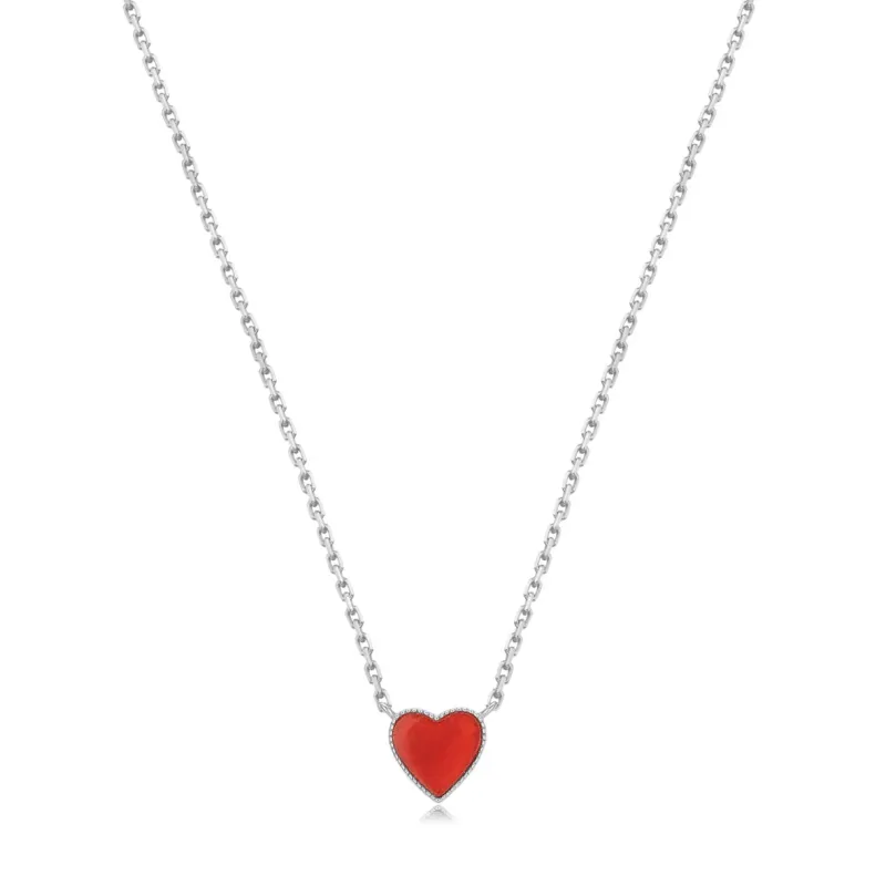 SWEETHEART | Silver Carnelian Double Sided Necklace