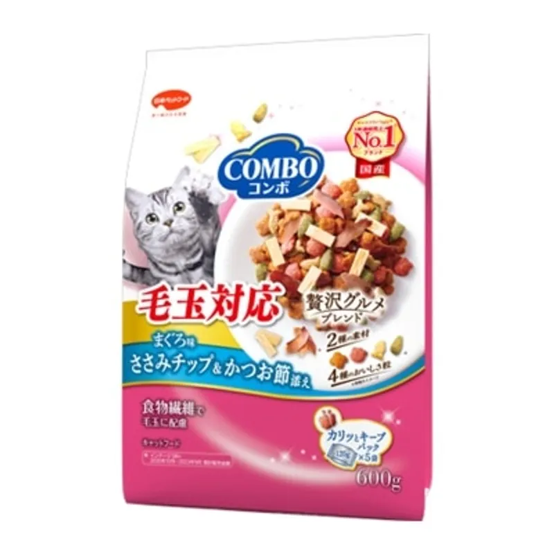 美人魚 去毛球配方 鰹魚味配吞拿魚鰹魚 貓乾糧 600g (120g x5) 047224