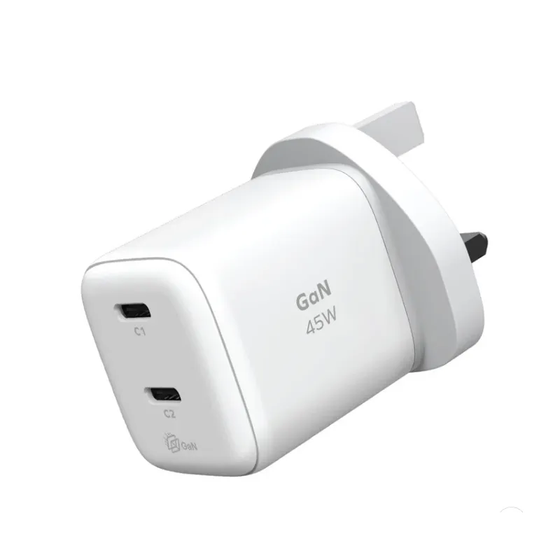 MOMAX 1-Charge 2-Port GaN 45W充電器 白