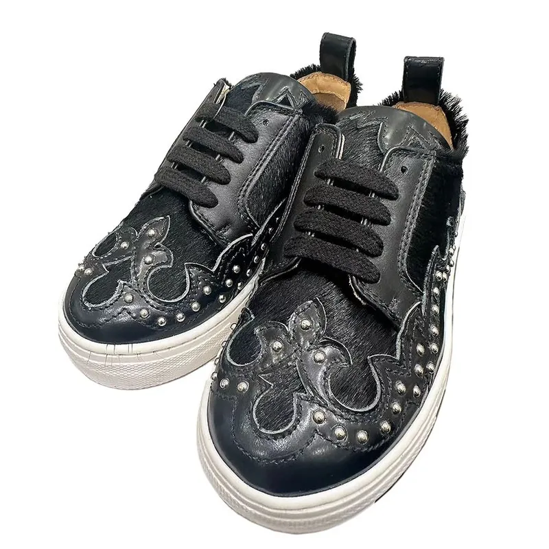 DSQUARED2 馬毛黑皮鞋