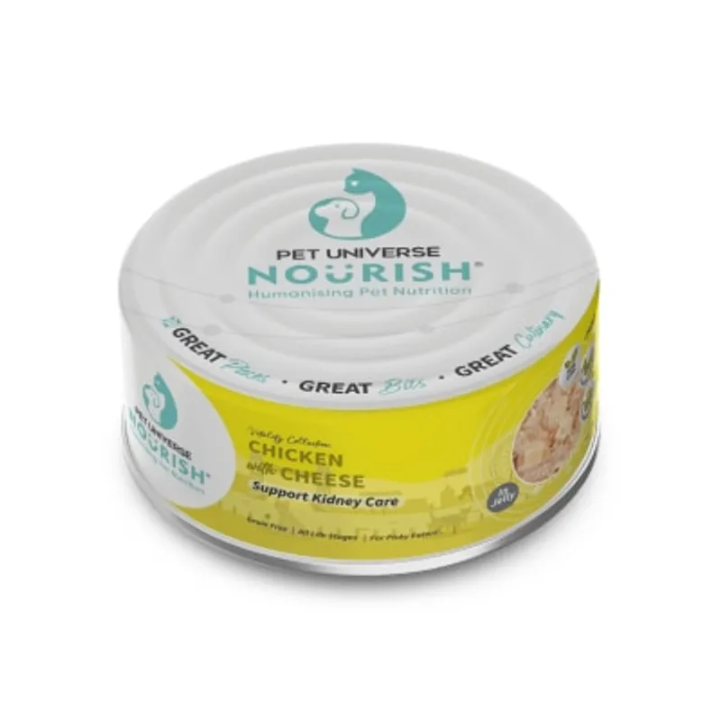 PETUNIVERSENOURISH 活力 雞肉 + 芝士（啫喱）- 護腎配方（70g）貓罐 080596