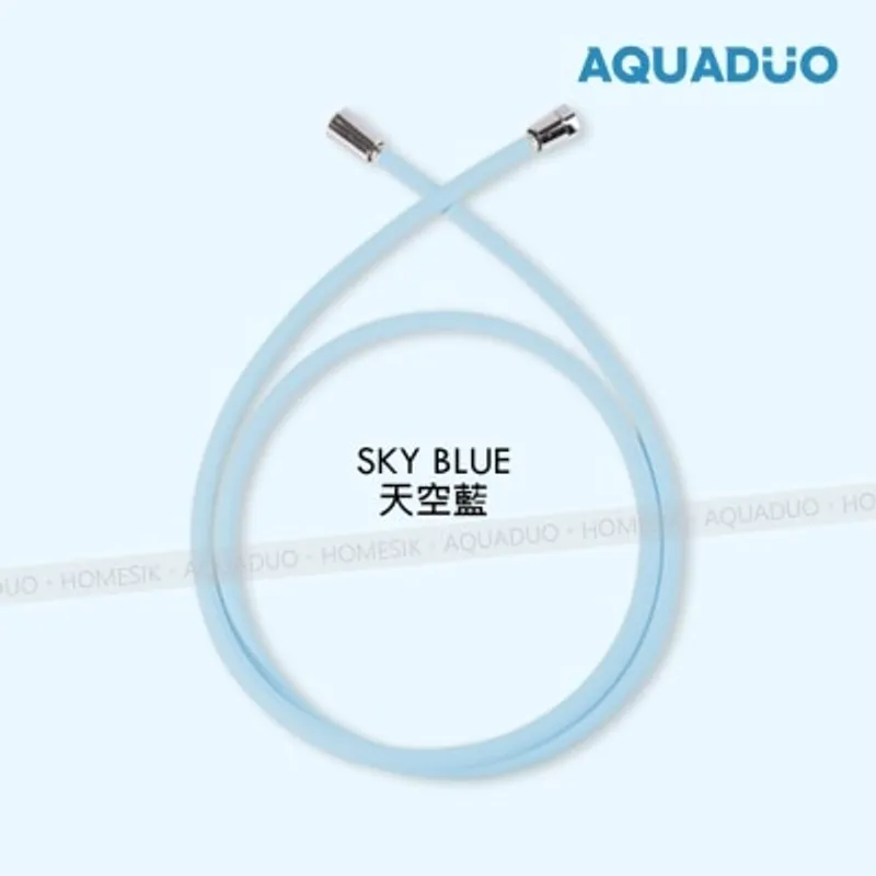 AQUADUO 防霉抗菌防纏結花灑水喉 (1.5米)-天空藍 PVC-SKY (商家直送-5個工作天內送到府上;滿$500免運)