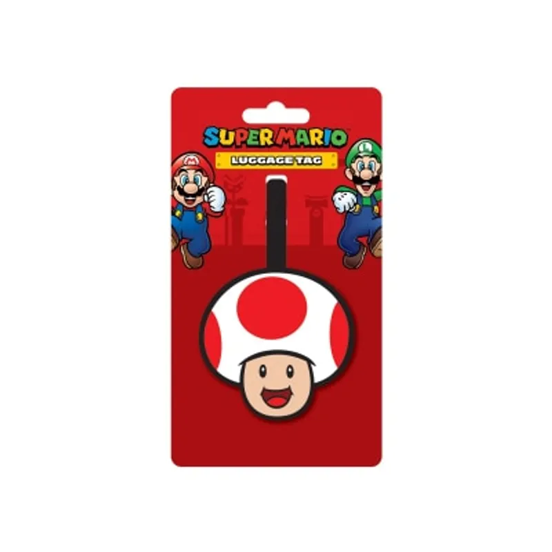 NINTENDO 任天堂 Mario 瑪利歐多功能行李吊牌 Toad 奇諾比奧