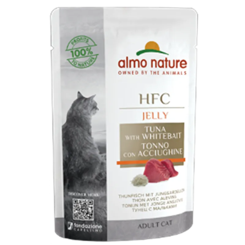 ALMO NATURE HFC 吞拿魚,白飯魚上湯啫喱 成貓濕糧(55g) almo nature