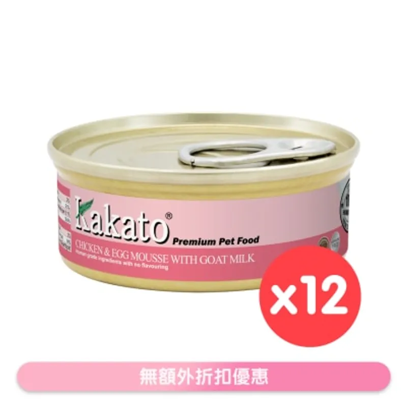 [12罐裝]雞肉蛋羊奶慕絲(40gx12)貓犬適用 - KAKATO 貓狗鮮食罐