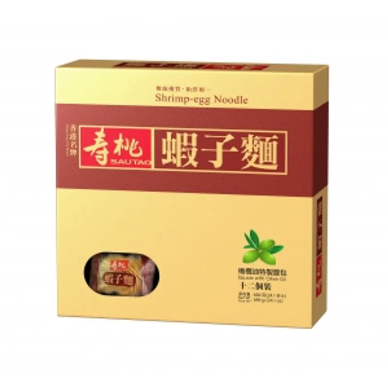 【促銷價】壽桃禮盒裝蝦子麵（12個/盒） 684g (1盒裝 8盒裝/箱)