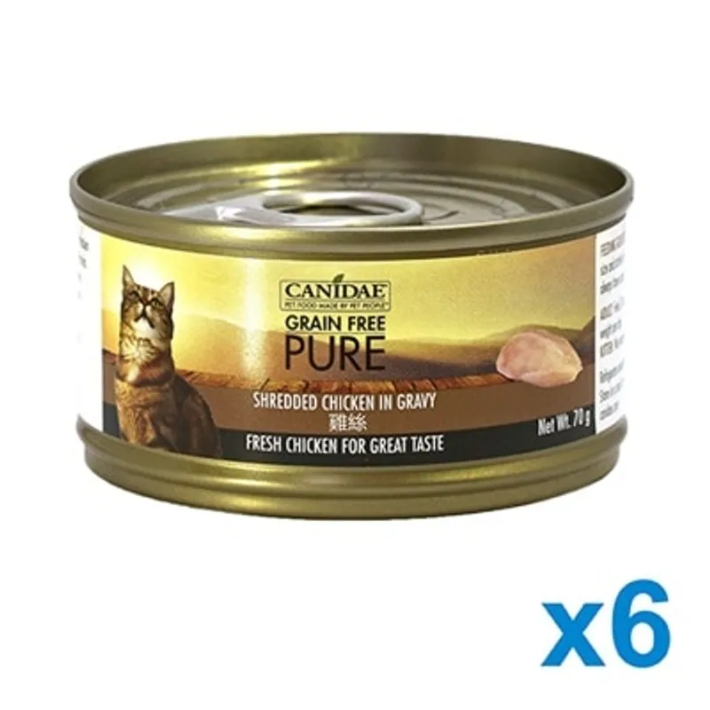 無穀物雞絲貓罐頭 (70g x 6) - CANIDAE 咖比