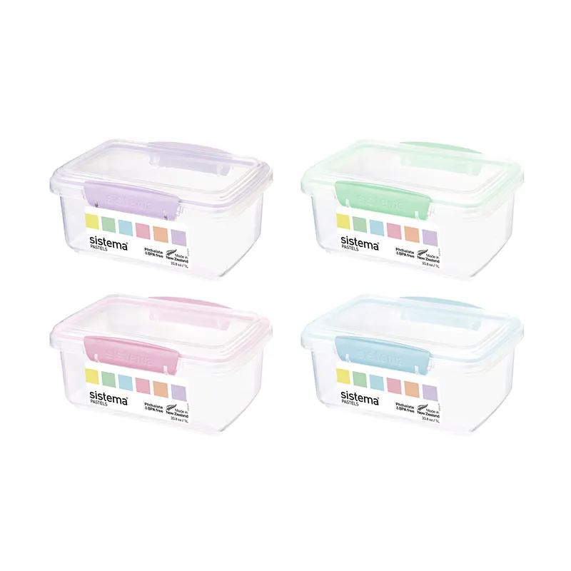 SISTEMA-Klip It Pastels 马卡龙色保鲜盒 1L