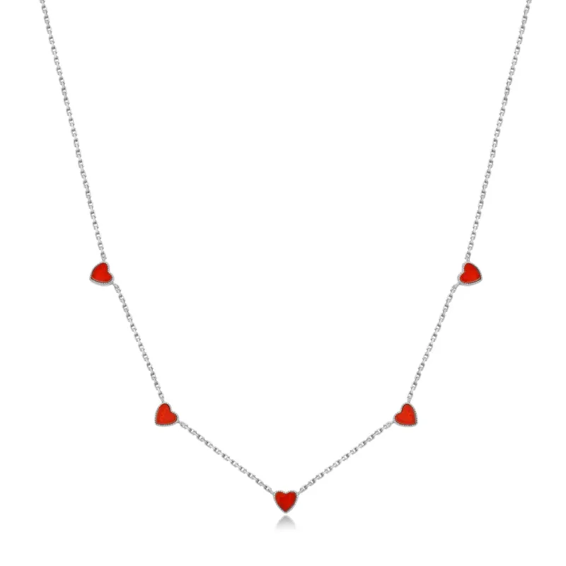 Sweetheart | Silver Carnelian Double Sided Choker