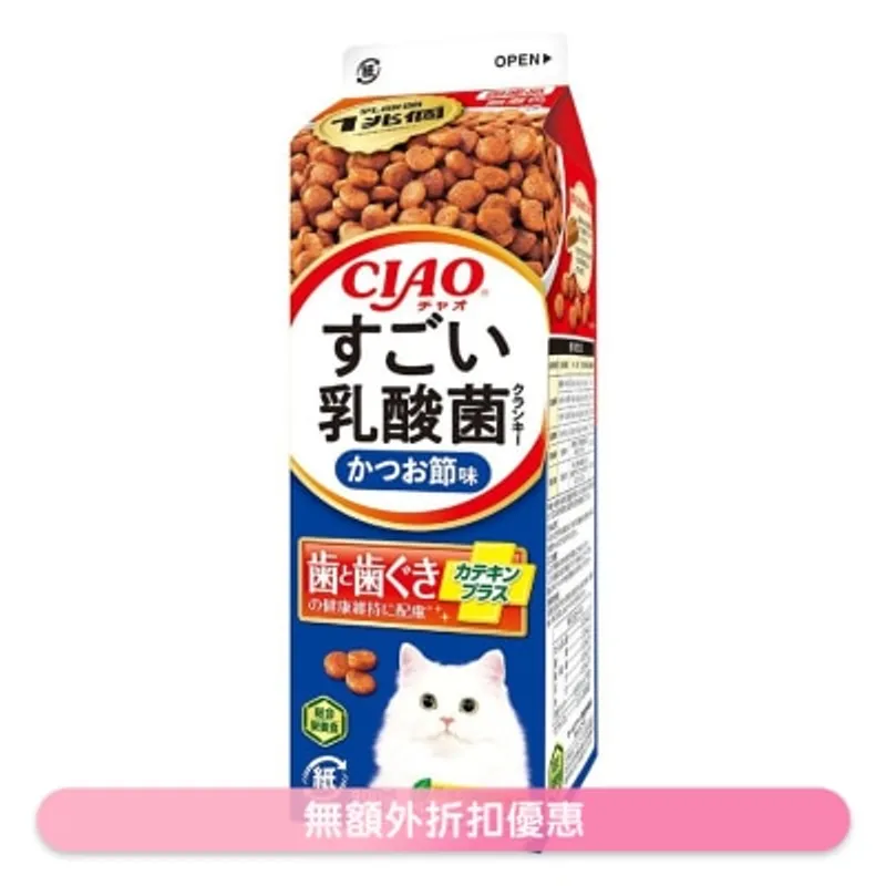 INABA CIAO - 乳酸菌貓糧 維護牙齒健康 鰹魚味牛奶盒裝 400g (P-282)