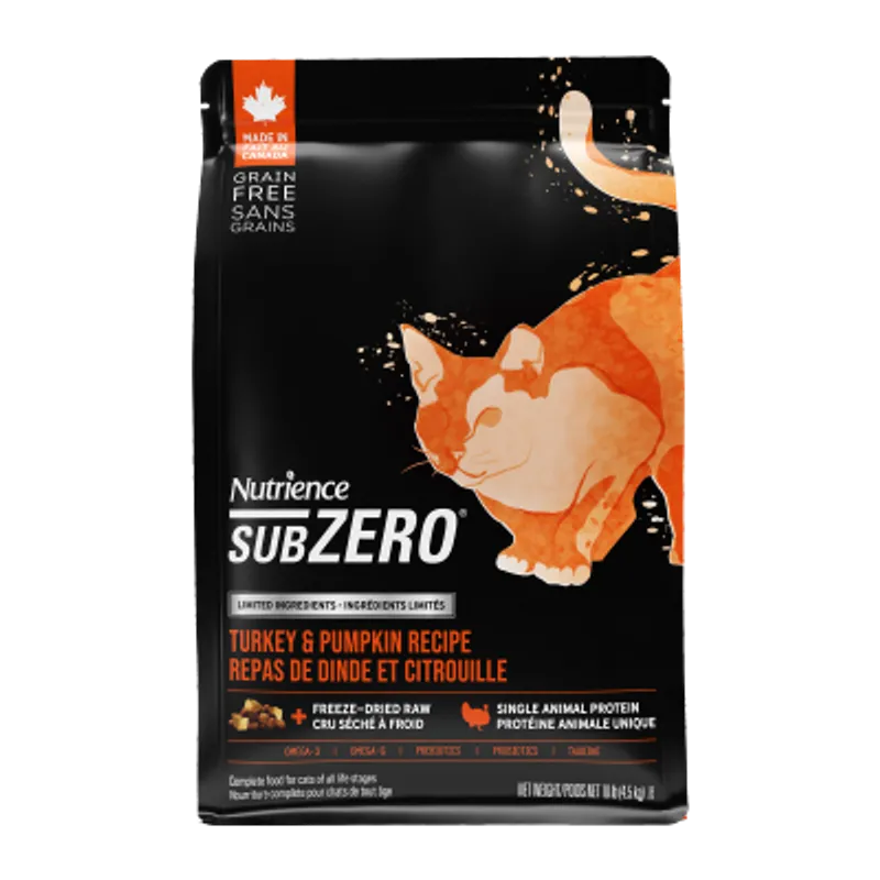 NUTRIENCE SUBZERO 火雞 & 南瓜配方 (10 lb) 全貓糧 52605