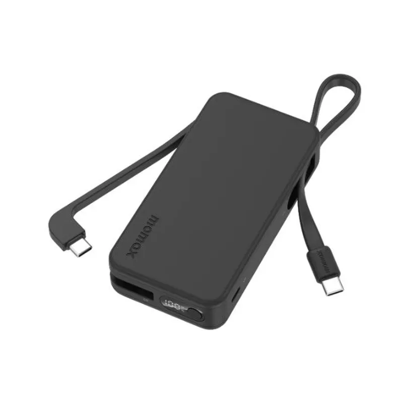 MOMAX 10000mAh移動電源，內建雙USB-C線(黑色) IP138D