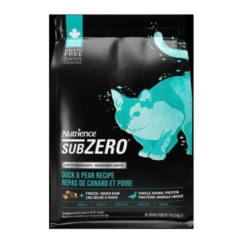 Nutrience SubZero 單一蛋白無穀物 鴨肉, 梨 全貓乾糧
