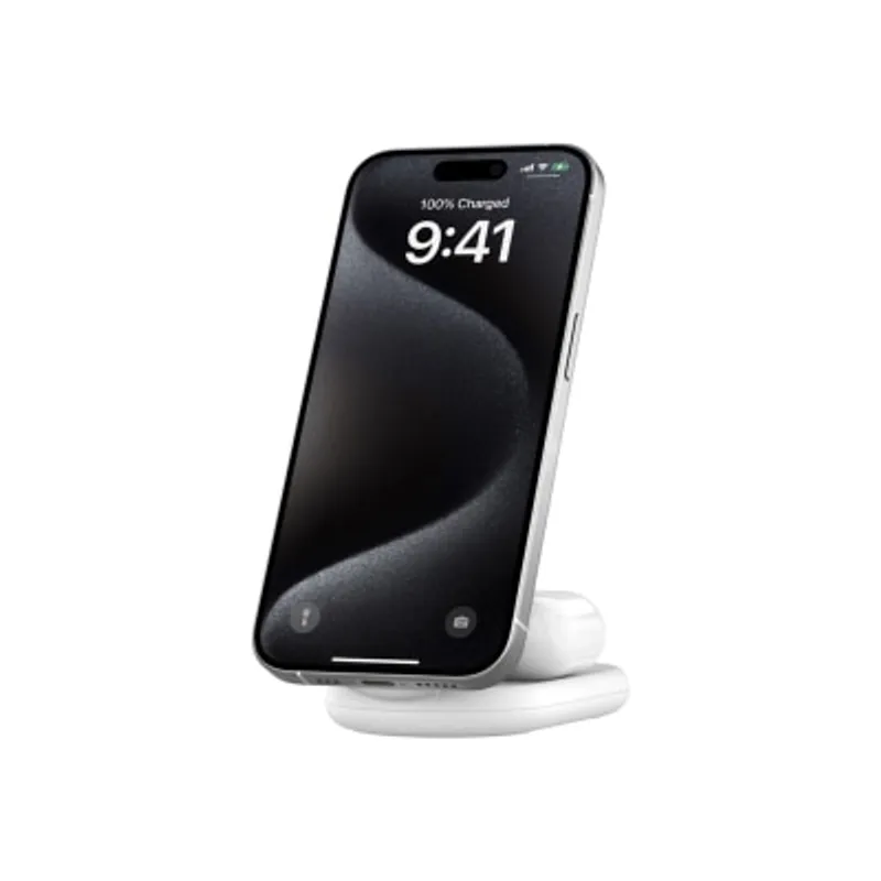 BELKIN 貝爾金 BoostCharge 2 合 1 Qi2 磁力可摺疊無線充電器 15W