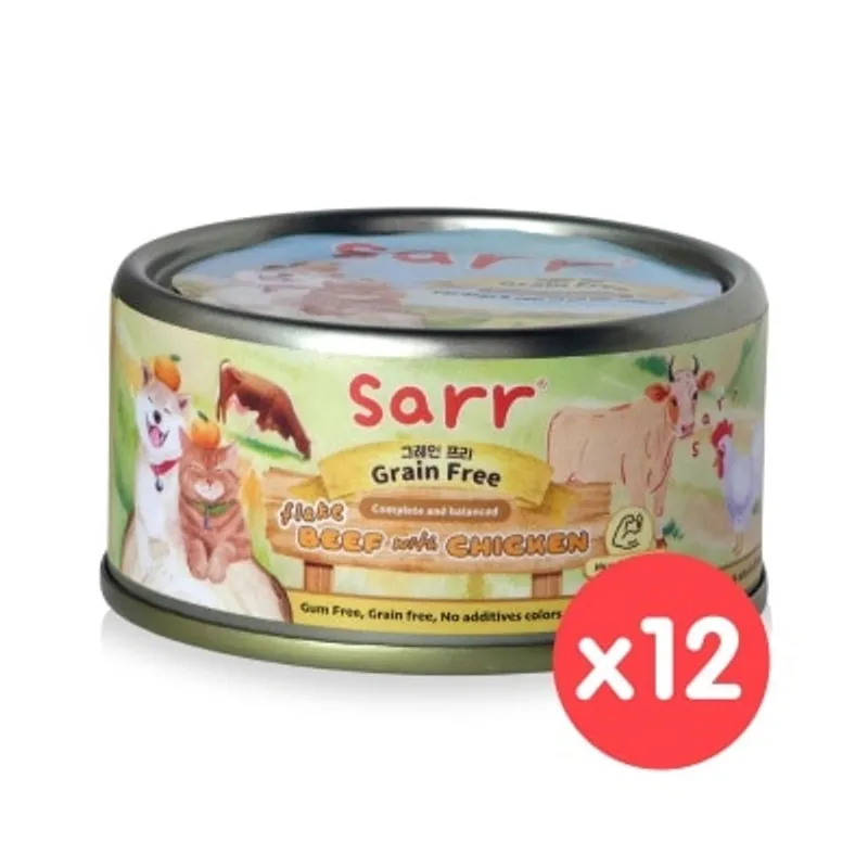 SARR 全齡貓狗罐(肉絲湯汁)肌肉強化(牛肉+雞胸肉+雞湯) (80g x 12) #250123