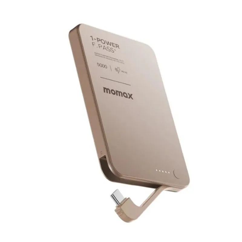 MOMAX 5000mAh磁吸帶線移動電源(砂岩) IP157L2