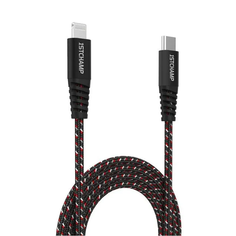 FIRSTCHAMPION USB-C 至 Lightning 數據充電線(黑色) LTCNY120/BLACK