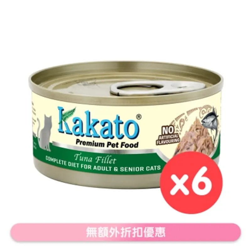 [6罐裝] KAKATO - 全營養主食罐(吞拿魚) (70g x 6) 成貓 高齡貓配方 657732