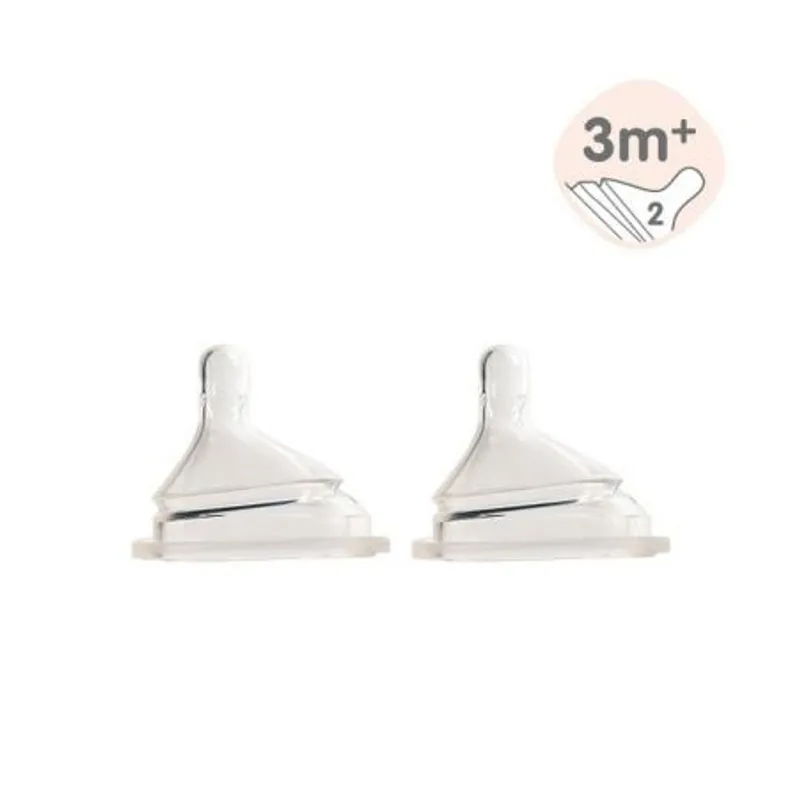 防脹氣真實擬乳智慧奶嘴中速2號 (兩入組)