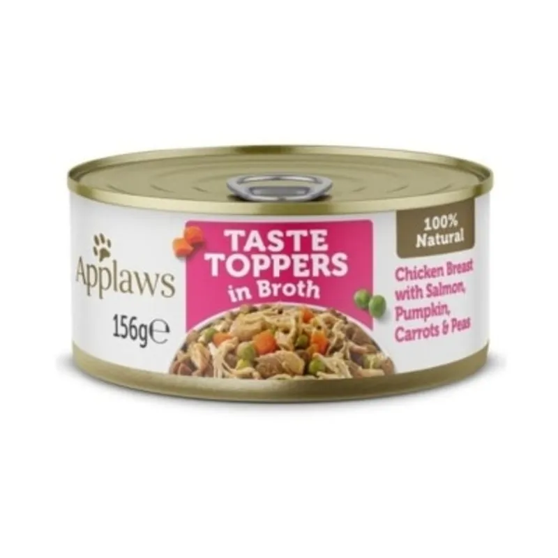 Applaws [3034] 全天然系列 肉絲湯汁配方 雞胸・三文魚・蔬菜 狗罐頭 156g