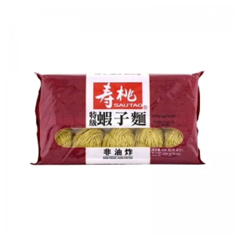 壽桃排裝麵（蝦子麵/瑤柱麵/菠菜麵） 454g X 1包