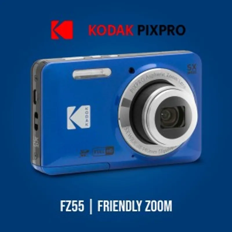 Kodak 柯達 PIXPRO數位相機 FZ55 FRIENDLY ZOOM 5倍光學變焦數位相機 (藍色)