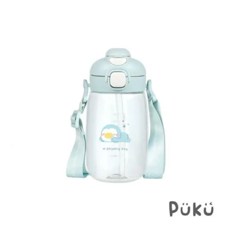 圓圓直飲吸管揹帶兩用水壺550ml