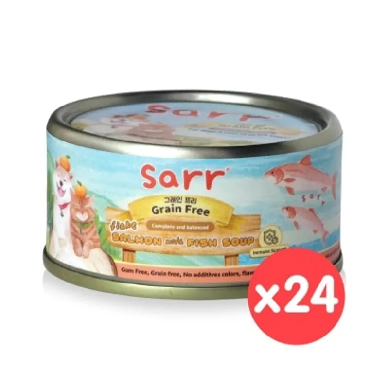 SARR 全齡貓狗罐(肉絲湯汁)免疫系統(三文魚．魚湯．魚油) (80g x 24) #250126