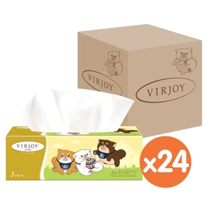 唯潔雅珍寶系列三層盒裝面紙[原箱24盒](忠犬麻糬柴犬/無公仔款)(新舊包裝隨機發送)