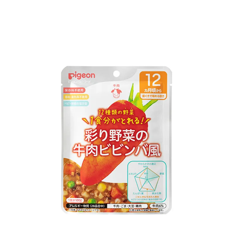 贝亲12个月起便利营养餐 石锅风味多彩蔬菜牛肉 100g