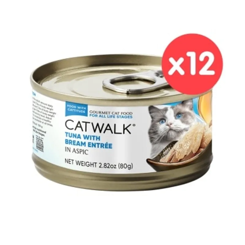 CATWALK [12罐] 鰹吞拿魚 + 鯛魚- 貓罐頭(80gx12)- Catwalk