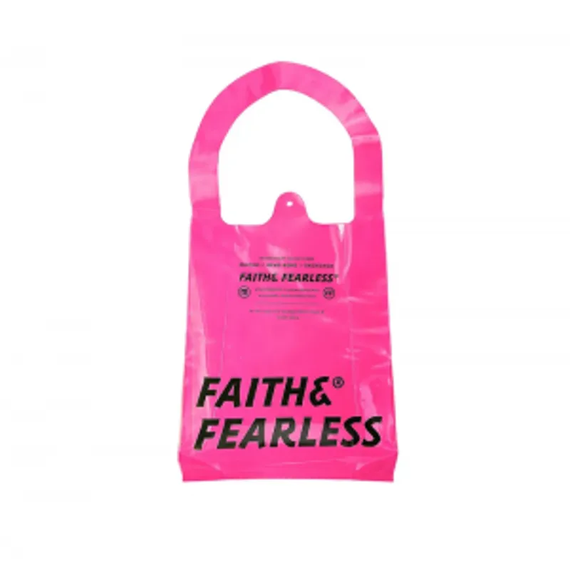 FAITH & FEARLESS 潮流透明袋（粉紅色）