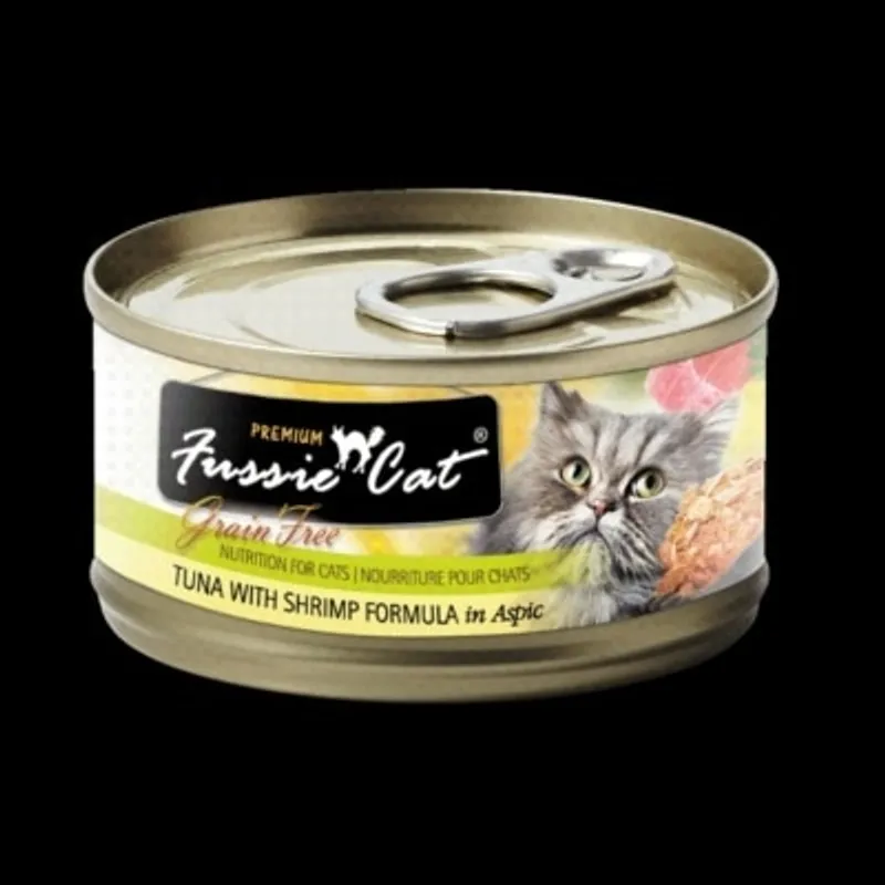 Fussie Cat Tuna with Shrimp FU-RDC 黑鑽吞拿魚+蝦肉貓罐頭 80g