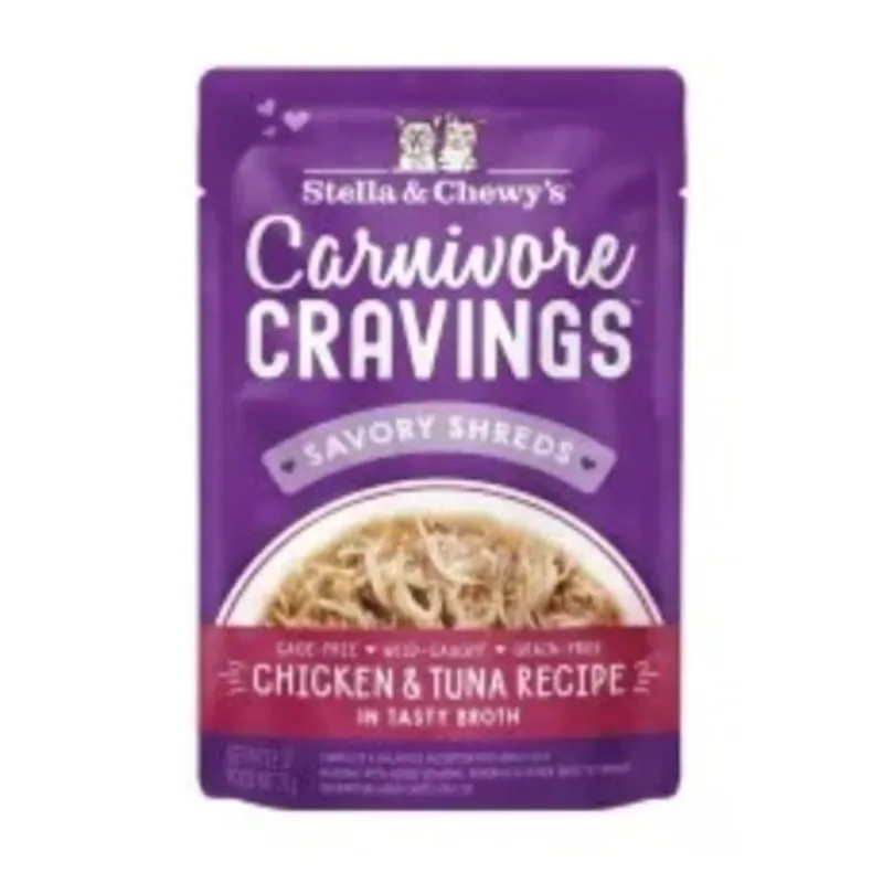 Stella & Chewy's - 食肉獸滋味包 放養雞+吞拿魚肉絲配方 全貓濕糧 2.8oz [CCCT-2.8]