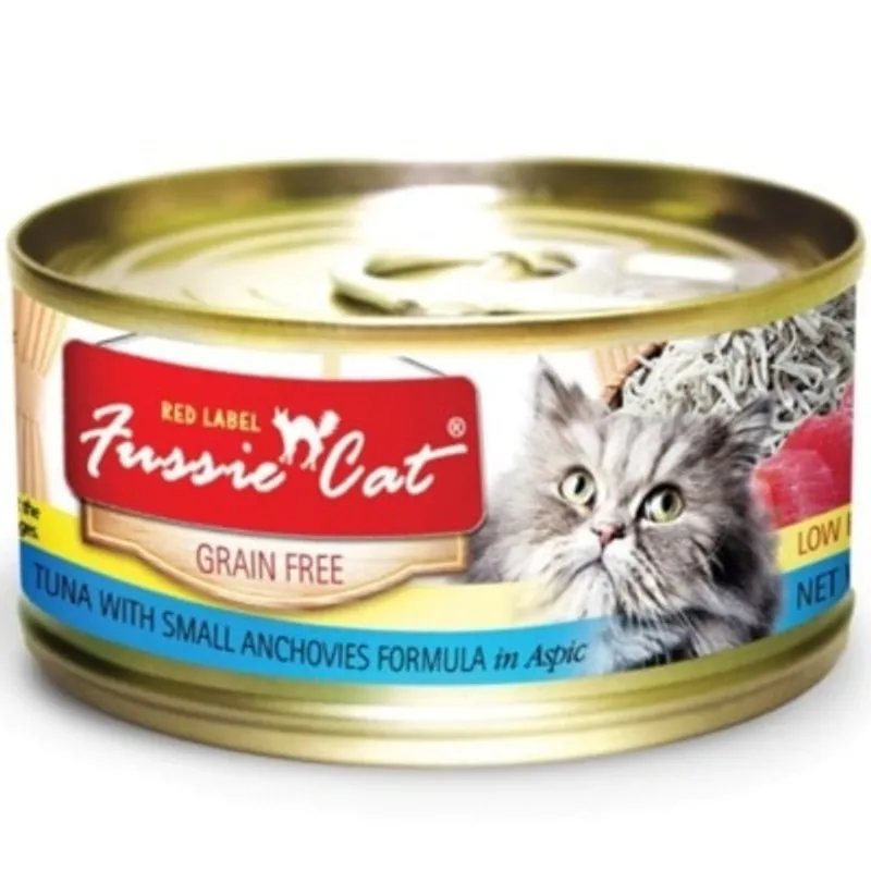 Fussie Cat Red Label Tuna with Sm. Anchovies FUR-SLC(紅鑽吞拿魚+ 白魚)80g