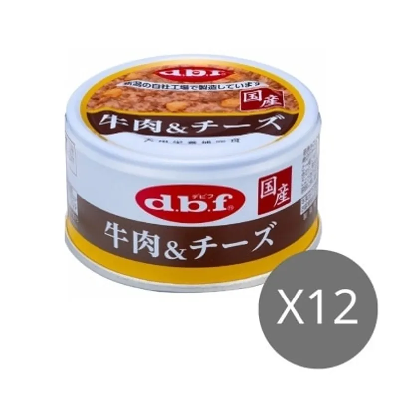 D.B.F [12罐優惠] 牛肉(加雞肉)& 芝士 狗罐頭 (85g x12) - d.b.f