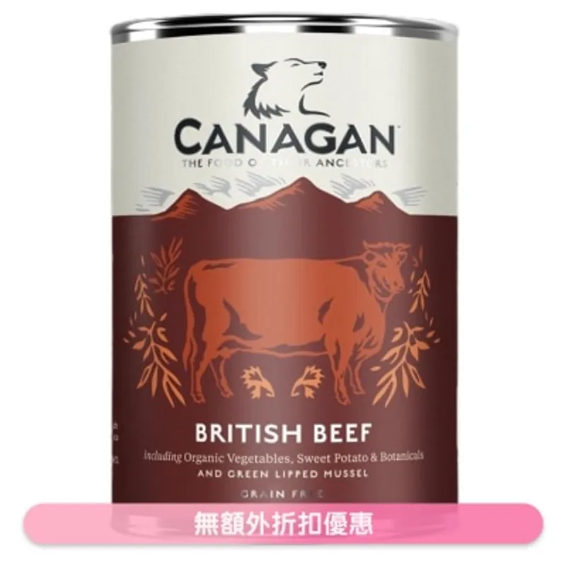 CANAGAN 無穀物主食狗罐頭*牛肉配方*(400G) - Canagan 原之選