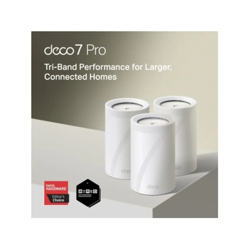 TP-Link Deco BE68 (3件裝) BE14000 三頻 Wi-Fi 7 Mesh 路由器