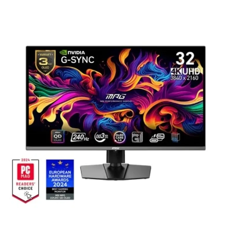MSI 微星 MSI MPG 321URX QD-OLED 電競螢幕 (32"; 3840 X 2160; 240Hz; QD-OLED)(MO-MP321QO)