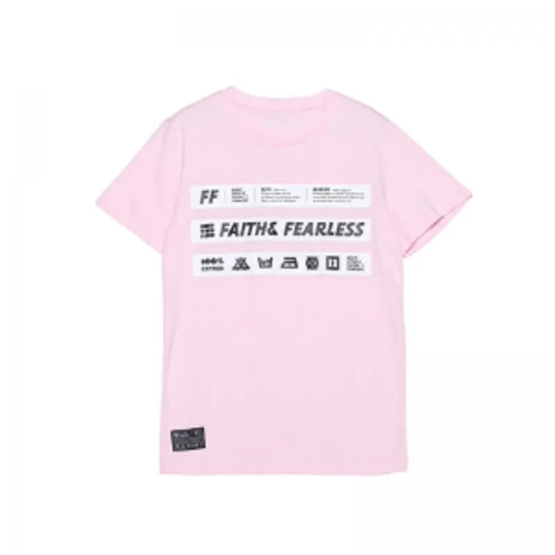 FAITH & FEARLESS 絲印T恤（粉紅色）