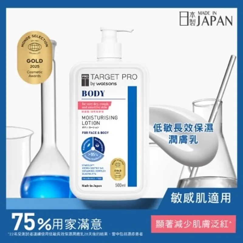 TARGETPRO BY WATSONS 低敏長效保濕潤膚乳 (新舊包裝隨機發貨)