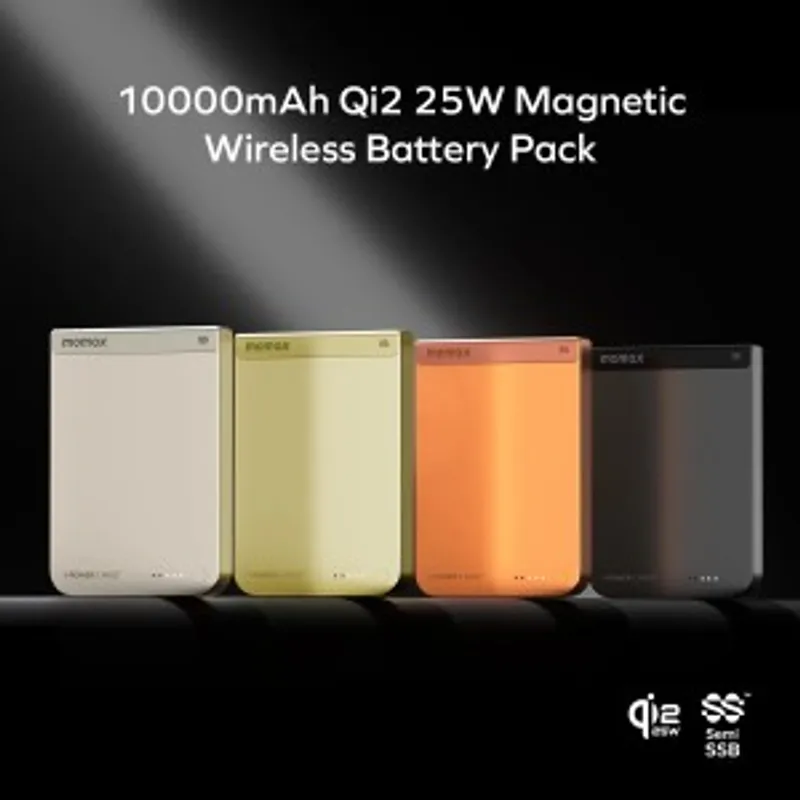 Momax 1-Power S.Pass² 10000mAh 半固態磁吸流動電源 (CCC 認證) (顏色: 黑/釱/橙/黃)