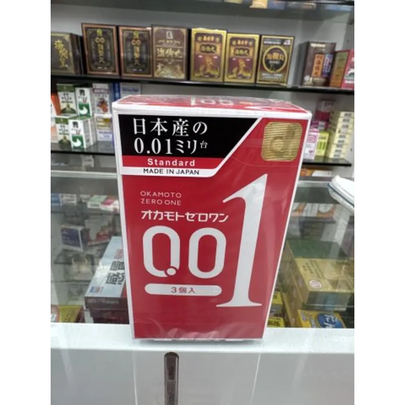 岡本001安全套3個裝(紅盒黑邊)
