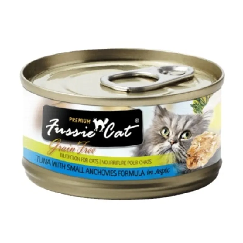 Fussie Cat Tuna with Small Anchovies FU-SLC 黑鑽吞拿魚+白魚貓罐頭 80g