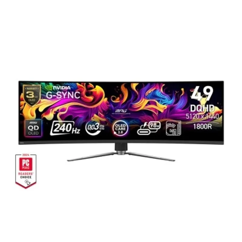 MSI 微星 MSI MPG 491CQPX QD-OLED 電競螢幕 (49"; 5120 x 1440; 240Hz; QD-OLED)(MO-MP49XQO)