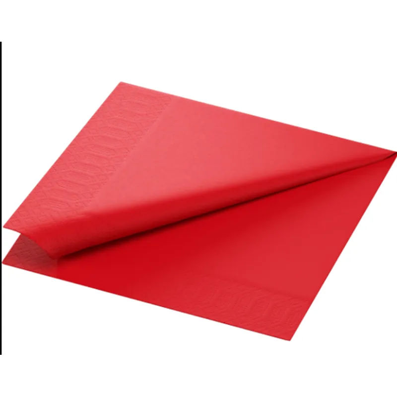 NAPKINS SRP 3-PLY 1/4FLD 40CM RED