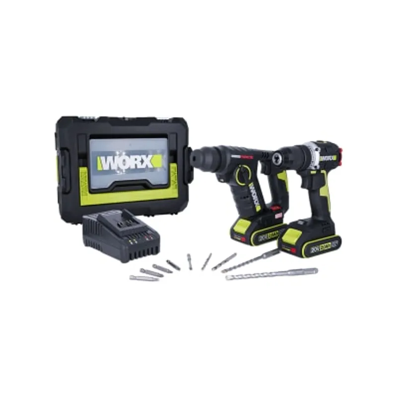 Worx 威克士 WU938 20V 無碳刷輕裝油壓鑽+無刷雙速電鑽