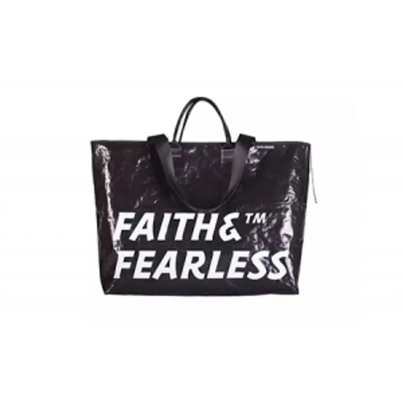FAITH & FEARLESS-大容量單肩編織 POP 包 黑色 L50*H40*W15cm