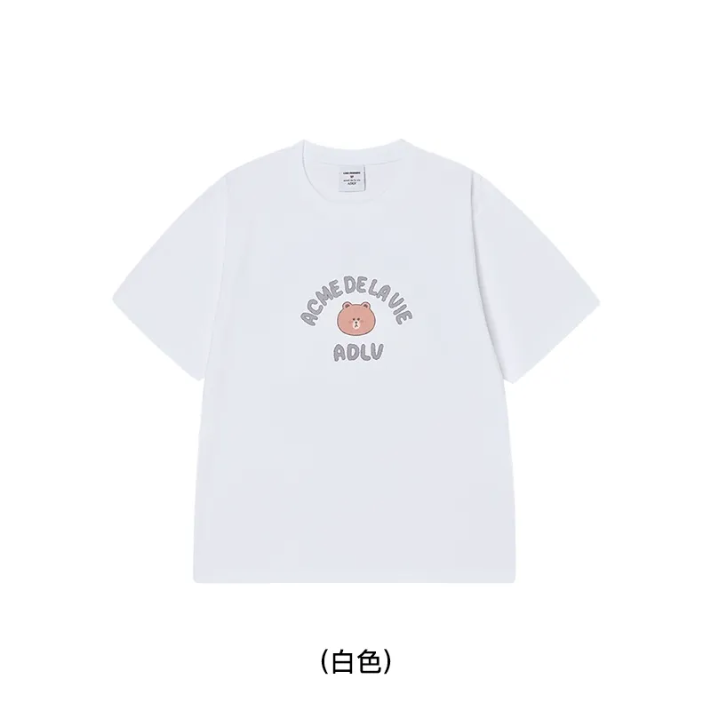 acme de la vie x LINE FRIENDS BROWN印花T恤
